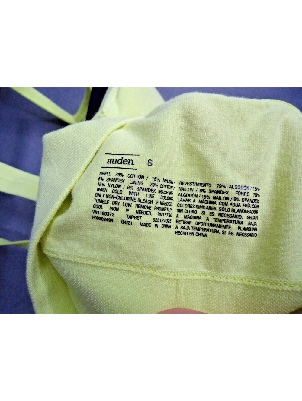 Auden Lightly Lined Racerback Comfort Bralette Lime Green S 34B 36A New - Picture 5 of 6
